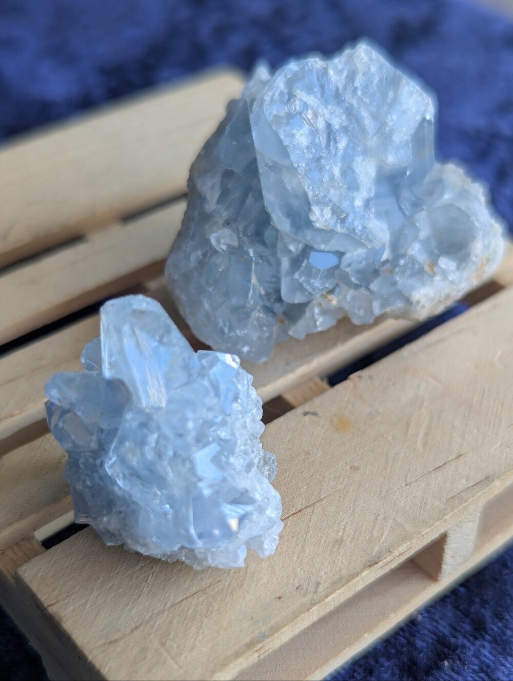 🩵 ChuNKy DruZy CeLestite DUO ⭐ Sparkly Dreamy BLue ✨ Gemmy Crystal Specimens